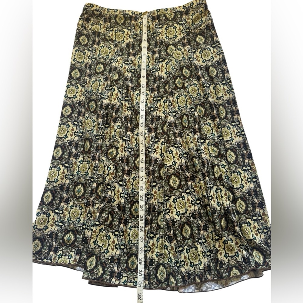 Emma James BOHO Peasant Brown Multicolor Cottage A Line Midi Skirt Size Medium - Picture 6 of 9